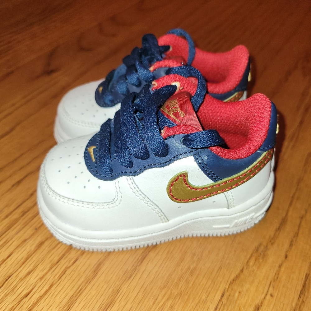 2007 OG 3C VTG NIKE AIR baby force 1 low crib XXV USA navy red gold Olympic